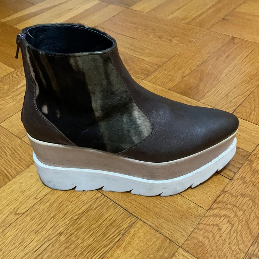Italian leather / pony hide ankle boots